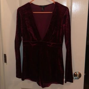 Forever 21 crushed velvet romper